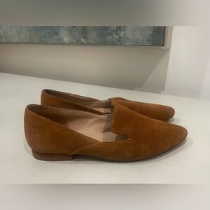 ABLE Lizbeth Loafer In Tobacco Suede Size 7 Leather Slip On Shoe Brown Soft EUC